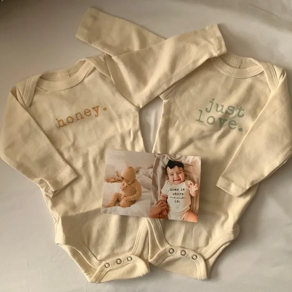 Two long sleeve organic cotton bodysuits - Picture 1 of 1
